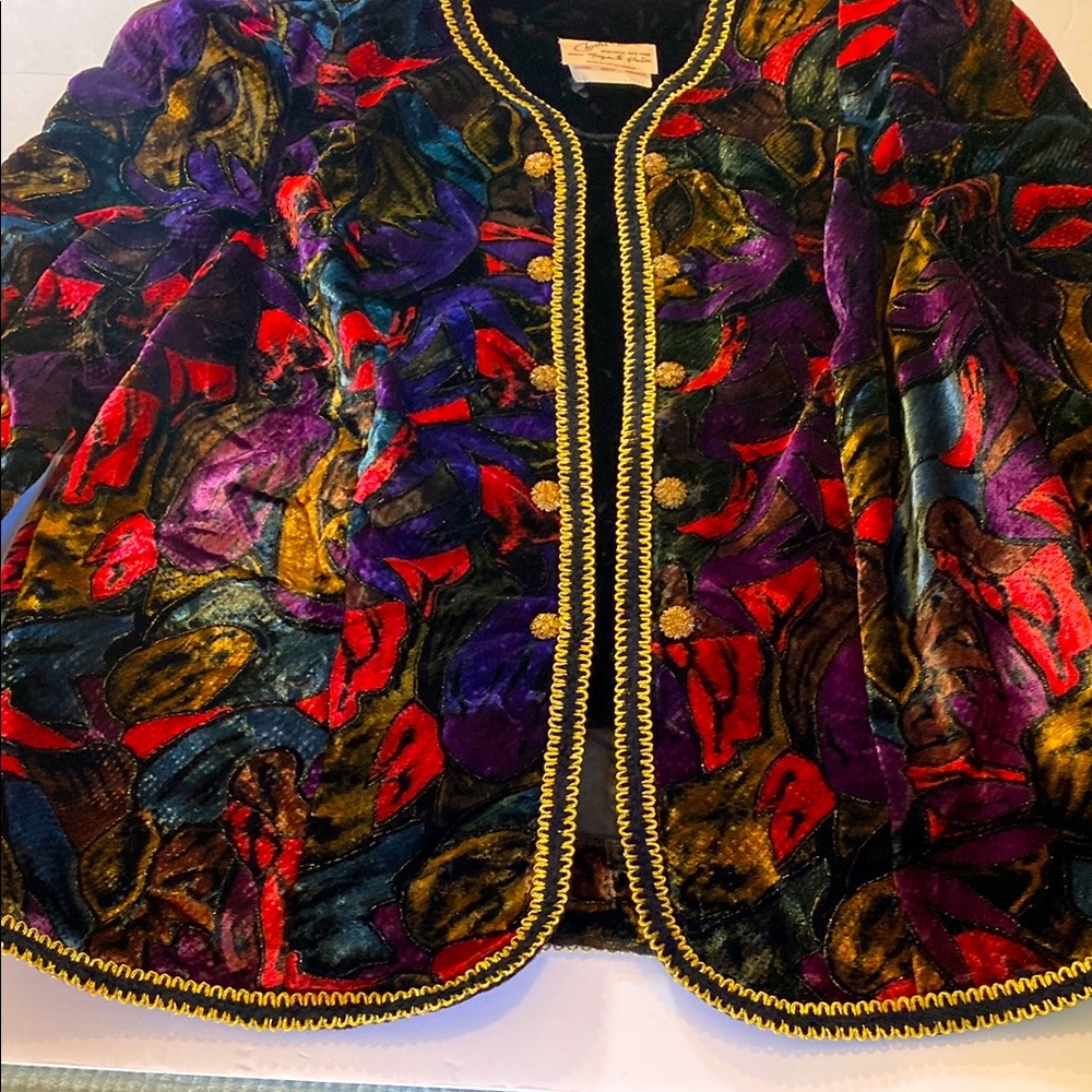 Vintage Charles Carroll Luxurious 70’s Vibrant Velvet Jacket